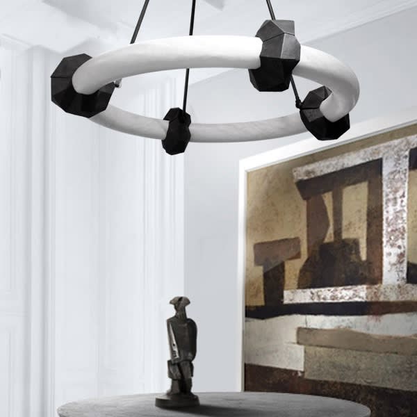 Jewellery, brutalism and nature combine in the centrepiece Facet Chandelier