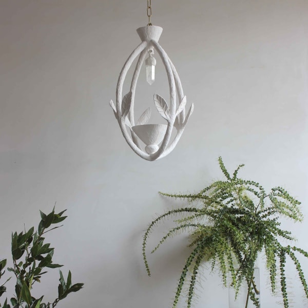 Amberley Plaster Lantern with plants