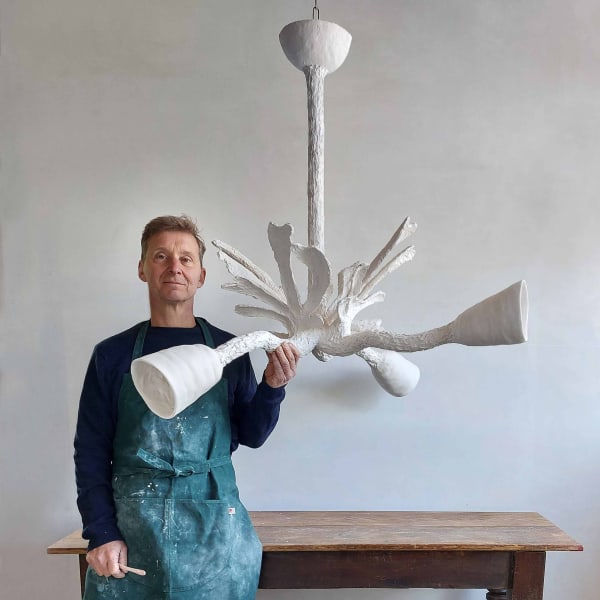 Martin Huxford with the Arbour Chandelier