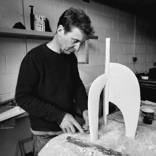 Martin working on a bespoke sculptural light