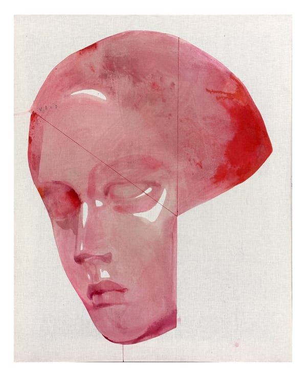 Prototype III Ink on found linen, 2023 124 x 101 cm