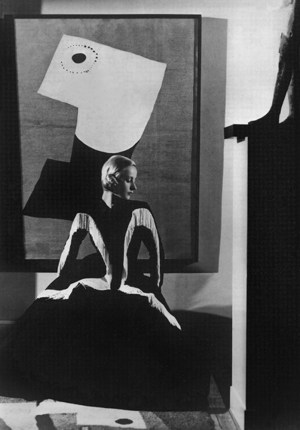 George Hoyningen-Huene, Art in Fashion, Fringed Gown by Balenciaga, 1939