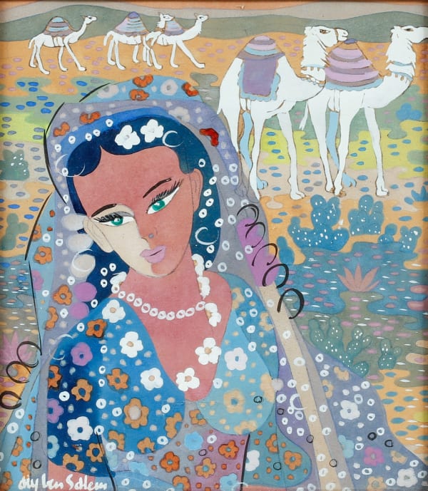 Aly Ben Salem, Woman in the Desert with Camels