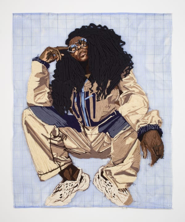 Kandy G Lopez, Octavia, 2023, Yarn and acrylic on mesh canvas, 60 x 50 in.