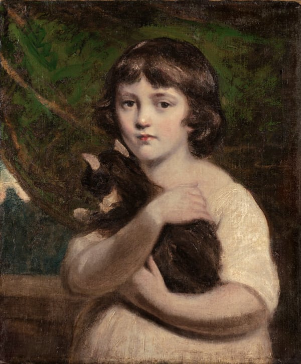 Daniel Gardner - Portrait of a Girl with a Cat, 1780s
