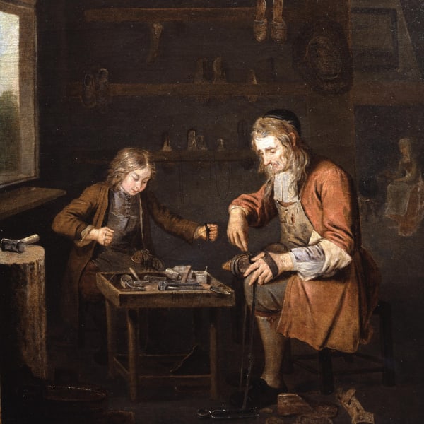Painting of a shoe maker