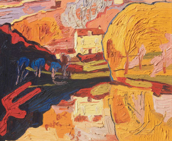 Peter Bol, Het huis van het lac de la Barthé, 1998, 50x60 cm