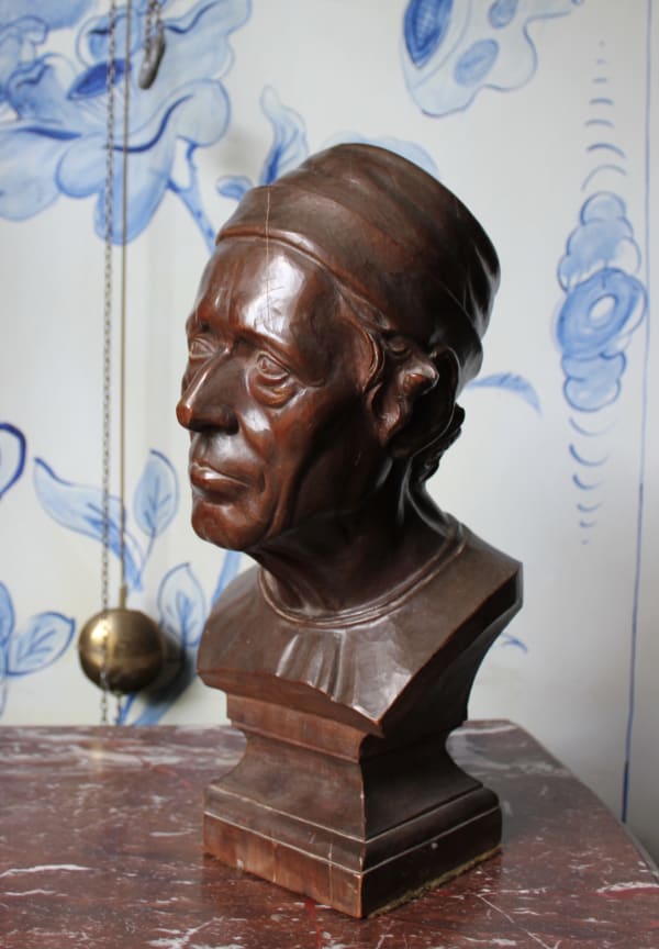 19th century renaissance style carved wood bust