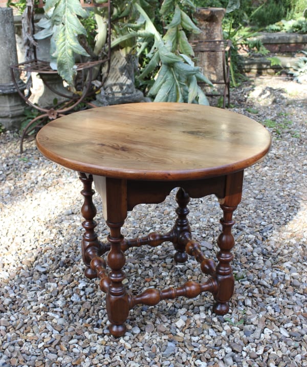 Arts and Crafts yew wood table