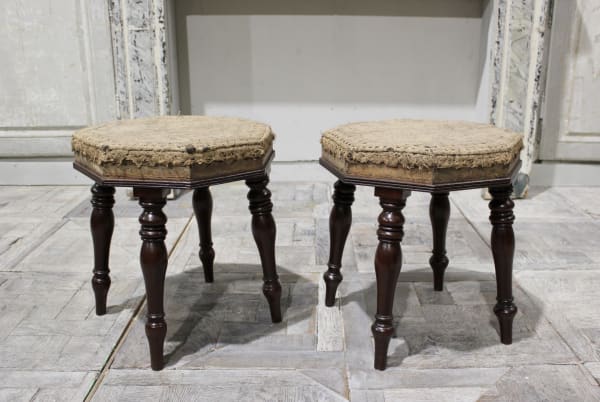 Pair of 19th century mahogany stools