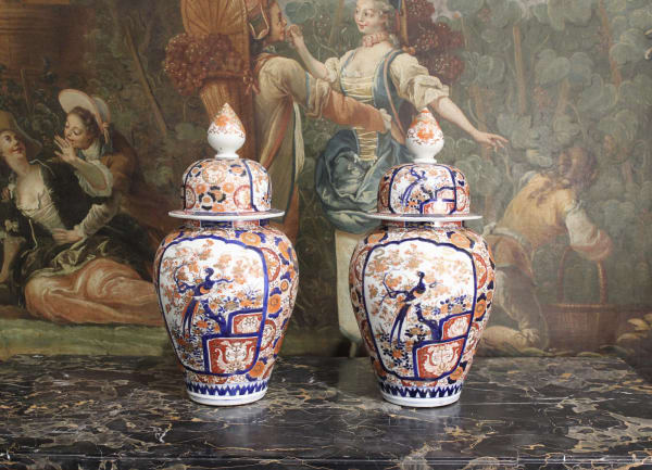 Pair of 19th century Imari vases of baluster form