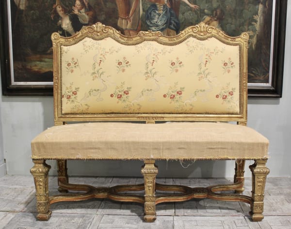 19th century French gilt banquette