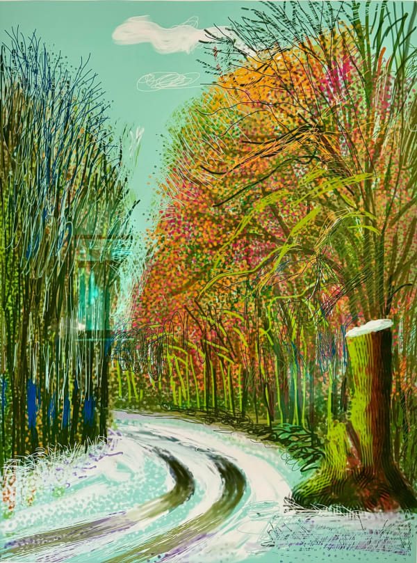 David Hockney - Red, Blue and Wicker, ca 1986