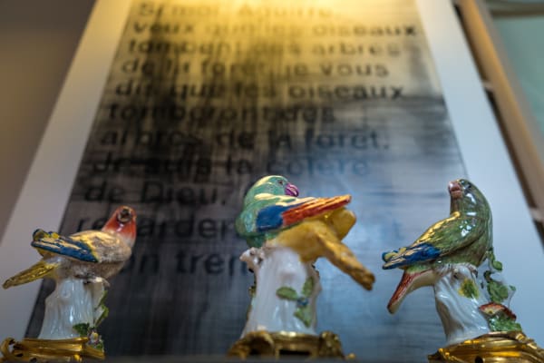 Installation view, Uwe Wittwer: Settings of Wrath, Musée Ariana, Geneva, Switzerland, 2020