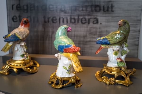 Installation view, Uwe Wittwer: Settings of Wrath, Musée Ariana, Geneva, Switzerland, 2020