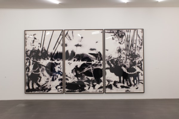 Installation view, Uwe Wittwer: Die schwarzen Sonnen, Kunstmuseum Grenchen, Grenchen, Switzerland, 2019