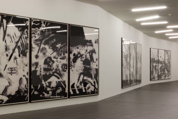 Installation view, Uwe Wittwer: Die schwarzen Sonnen, Kunstmuseum Grenchen, Grenchen, Switzerland, 2019