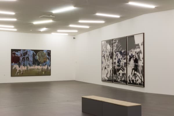 Installation view, Uwe Wittwer: Die schwarzen Sonnen, Kunstmuseum Grenchen, Grenchen, Switzerland, 2019