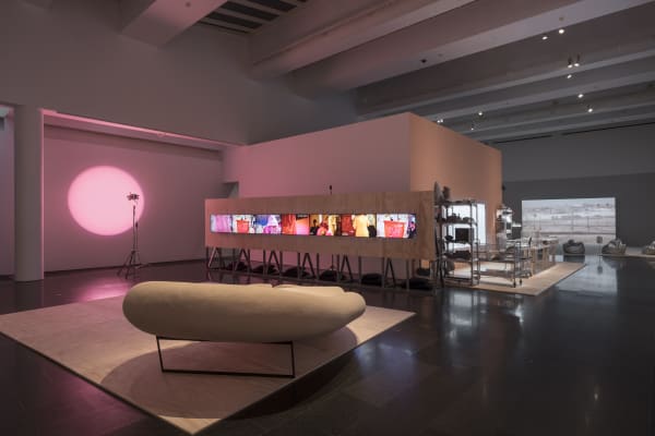 Installation view, Melanie Smith: Farce and Artifice, MACBA, Barcelona, Spain, 2018