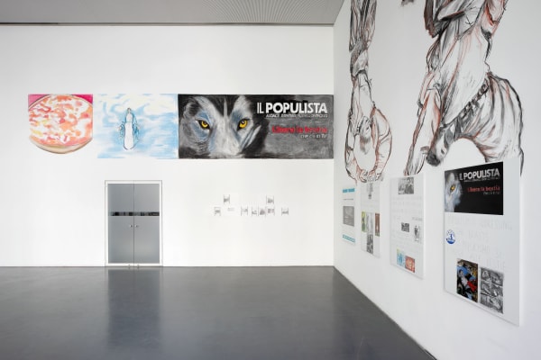 Installation view, Marc Bauer, Mi piace Commenta Condividi, A Rhetorical Figure, Istitutto Svizzero, Milan, Italy, 2020