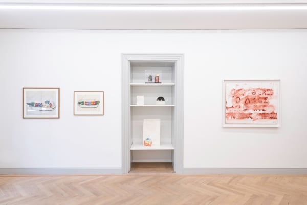 Installation view, Vlassis Caniaris: Selection of works, Galerie Peter Kilchmann, Zurich, Switzerland, 2022, Photo: Sebastian Schaub