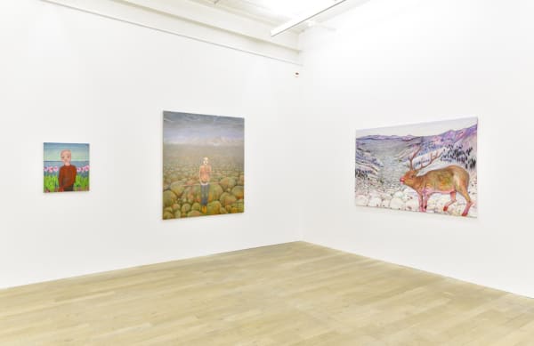 Installation view, Andriu Delpazes: Fluoresce, Galerie Peter Kilchmann, Zurich, Switzerland, 2020, Photo: Sebastian Schaub