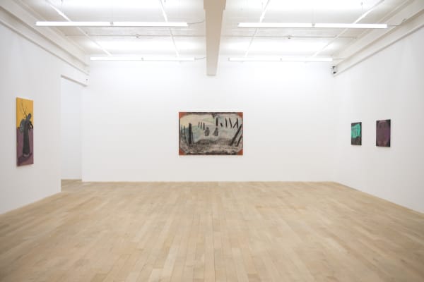 Installation view, Beatriz González: Desplazamientos Forzados y Paisajes Elementales, Galerie Peter Kilchmann, Zurich, Switzerland, 2017, Photo: Sebastian Schaub