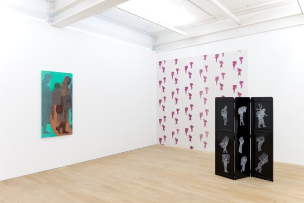 Installation view, Beatriz González: Desplazamientos Forzados y Paisajes Elementales, Galerie Peter Kilchmann, Zurich, Switzerland, 2017, Photo: Sebastian Schaub