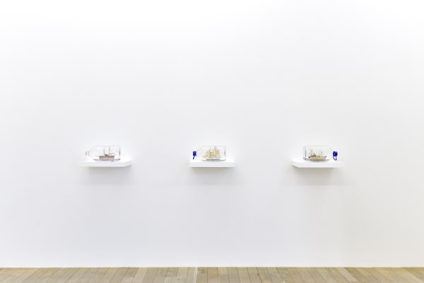 Installation view, Jorge Macchi: Drift Bottles, Galerie Peter Kilchmann, Zurich, Switzerland, 2020-2021, Photo: Sebastian Schaub