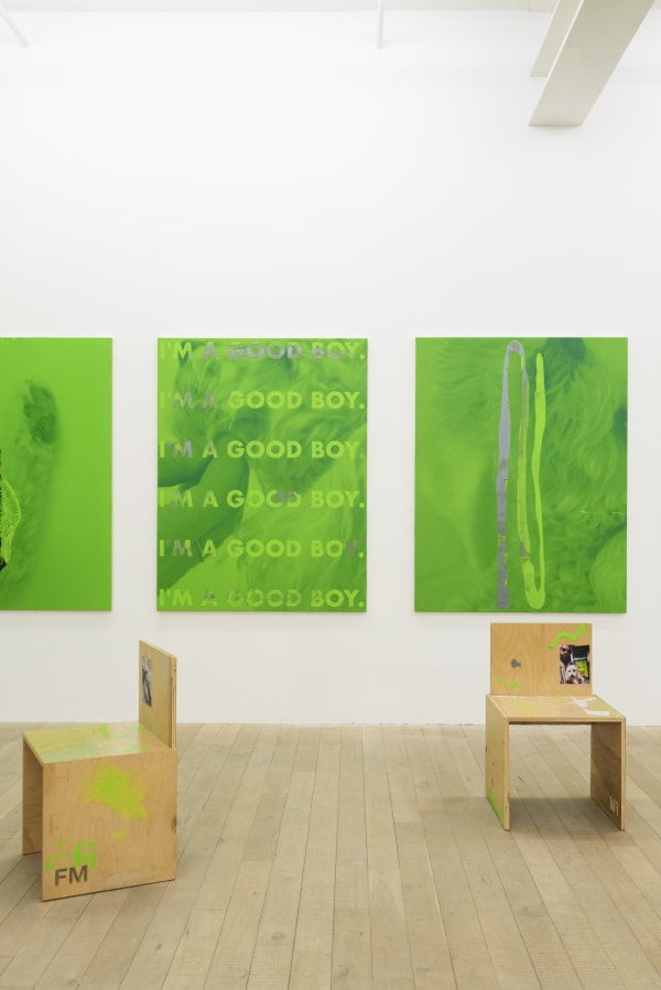 Installation view, Fabian Marti: I LÄBE NO, Galerie Peter Kilchmann, Zurich, Switzerland, 2019, Photo: Sebastian Schaub