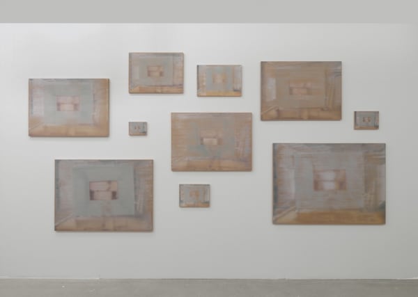 Installation view, Melanie Smith: Grey (negative) rectangle on white background, Galerie Peter Kilchmann, Zurich, Switzerland, 2008