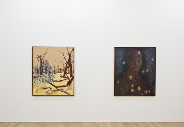 Installation view, Uwe Wittwer: Im Walde, Galerie Peter Kilchmann, Zurich, Switzerland, 2019, Photo: Sebastian Schaub