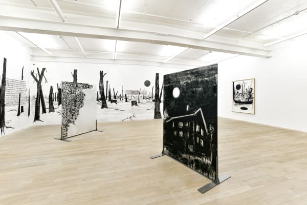 Installation view, Uwe Wittwer: Im Walde, Galerie Peter Kilchmann, Zurich, Switzerland, 2021