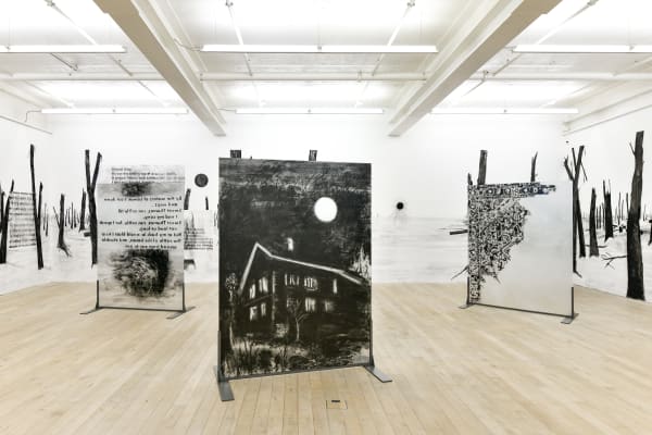 Installation view, Uwe Wittwer: Im Walde, Galerie Peter Kilchmann, Zurich, Switzerland, 2021