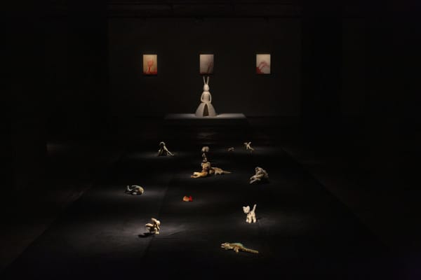 Installation view of the second Silk Room exhibition. ‘’When Animals Become Art. Leiko Ikemura at The Feuerle Collection, Berlin, Germany.‘’, 2023. Photos: Wai Kung
