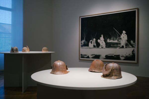 Installation view: Das Imaginäre Haus, Uwe Wittwer, Aiko Watanabe, Jürg Halter, Gewerbemuseum, 2023, Winterthur, Switzerland. Photo: Milad Ahmadvand