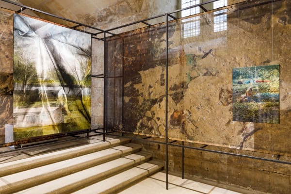 Installation view: Eva Nielsen & Marianne Derrien, Insolare, BMW Art Makers, Les Rencontres de la Photographie Arles, France, 2023. Photos: Salim Santa Lucia