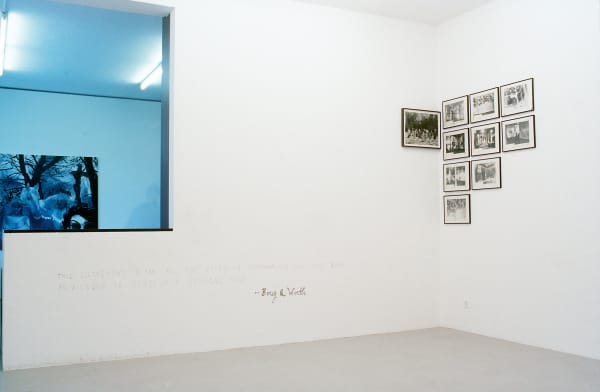 Installation view, Violence the true way, Galerie Peter Kilchmann, Limmatstrasse, Zurich, Switzerland, 2002