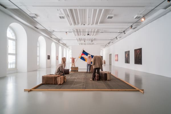 Installation view, Vlassis Caniaris: Learning from Athens, Dokumenta 14, Kassel, Germany, 2017