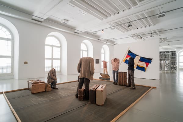 Installation view, Vlassis Caniaris: Learning from Athens, Dokumenta 14, Kassel, Germany, 2017
