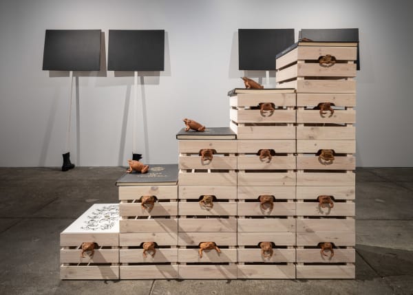 Installation views: Javier Téllez, Amerika, CARA Foundation, New York, 2024. Photos: Kris Graves.