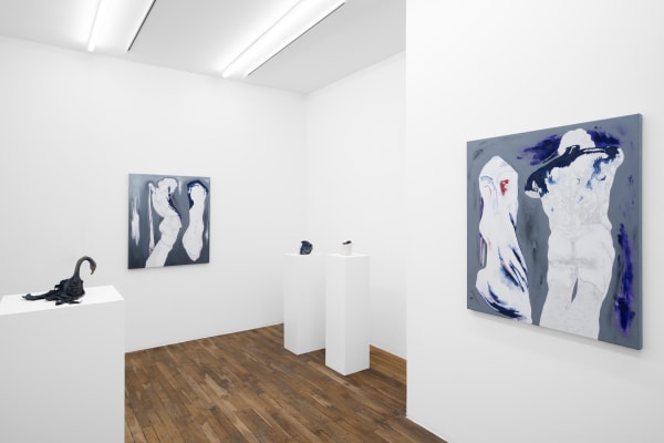 Exhibition view: Grace Schwindt, When a Body Becomes a Landscape, Galerie Peter Kilchmann, Paris, 2024. Photos: Hafid Lhachmi, ADGP Paris. Courtesy of the artist and Galerie Peter Kilchmann Paris/Zurich.