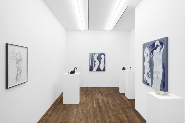 Exhibition view: Grace Schwindt, When a Body Becomes a Landscape, Galerie Peter Kilchmann, Paris, 2024. Photos: Hafid Lhachmi, ADGP Paris. Courtesy of the artist and Galerie Peter Kilchmann Paris/Zurich.