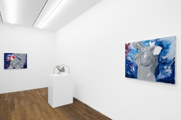 Exhibition view: Grace Schwindt, When a Body Becomes a Landscape, Galerie Peter Kilchmann, Paris, 2024. Photos: Hafid Lhachmi, ADGP Paris. Courtesy of the artist and Galerie Peter Kilchmann Paris/Zurich.
