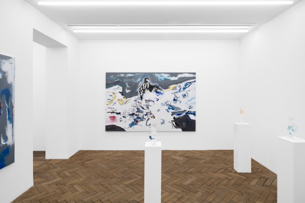 Exhibition view: Grace Schwindt, When a Body Becomes a Landscape, Galerie Peter Kilchmann, Paris, 2024. Photos: Hafid Lhachmi, ADGP Paris. Courtesy of the artist and Galerie Peter Kilchmann Paris/Zurich.