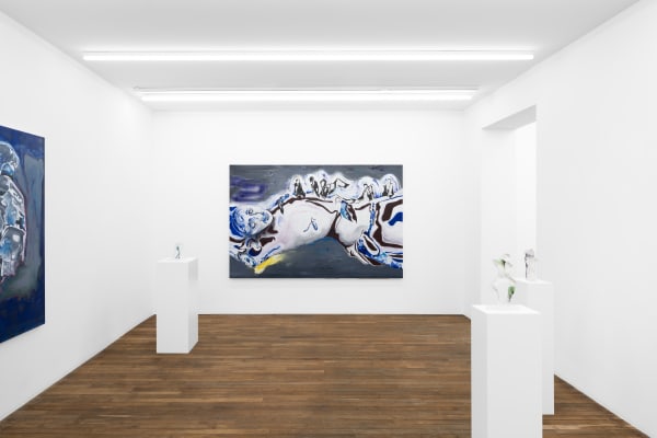 Exhibition view: Grace Schwindt, When a Body Becomes a Landscape, Galerie Peter Kilchmann, Paris, 2024. Photos: Hafid Lhachmi, ADGP Paris. Courtesy of the artist and Galerie Peter Kilchmann Paris/Zurich.