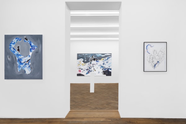 Exhibition view: Grace Schwindt, When a Body Becomes a Landscape, Galerie Peter Kilchmann, Paris, 2024. Photos: Hafid Lhachmi, ADGP Paris. Courtesy of the artist and Galerie Peter Kilchmann Paris/Zurich.