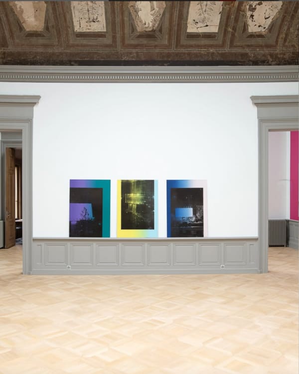 Installation view, Shirana Shahbazi, Société des Arts, Geneva, Switzerland, 2025 Photo credit: Greg Clément