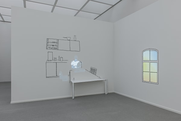 Installation view, Zilla Leutenegger: Ring My Bell, Pinakothek der Moderne, Munich, Germany, 2015