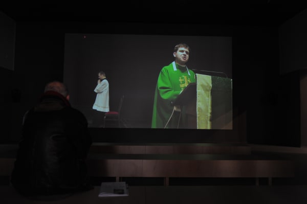 Installation view, Artur Zmijewski: Working, CCA Warsaw Ujazdowski Castle, Warsaw, Poland, 2011-2012